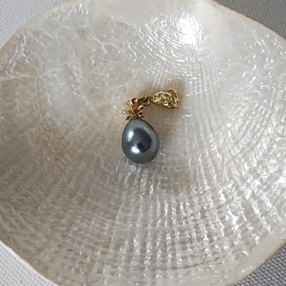 Gold and Silver Pearl Drop Necklace